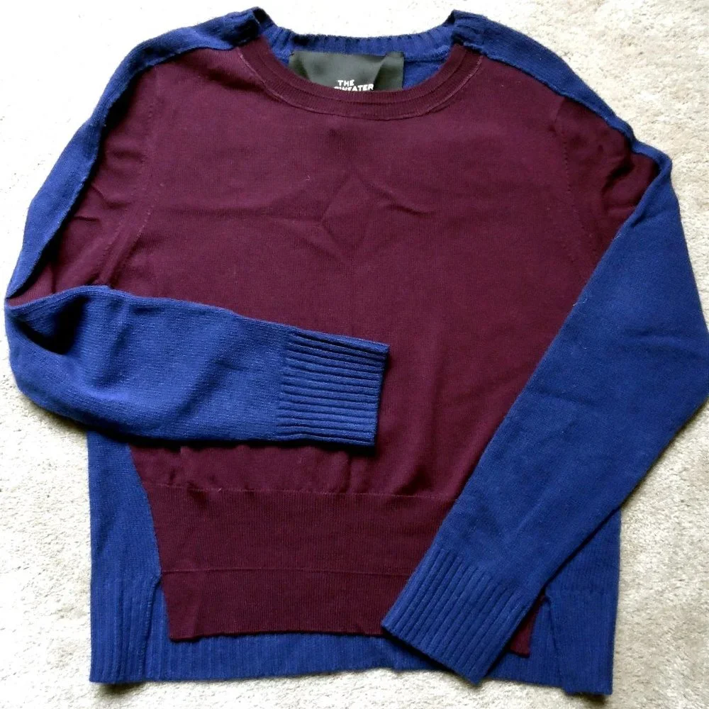 NWT $350 MARC JACOBS THE DIY TWO-TONE WOOL PULLOVER CREW NECK SWEATER JUMPER M - Picture 4 of 9